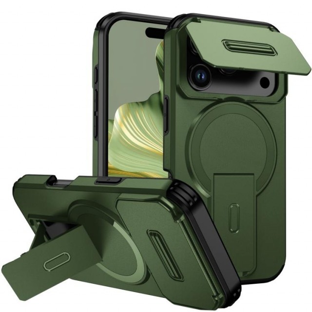 Tech-Flex Deksel Kickstand iPhone 18 Pro max MagSafe - Grønn
