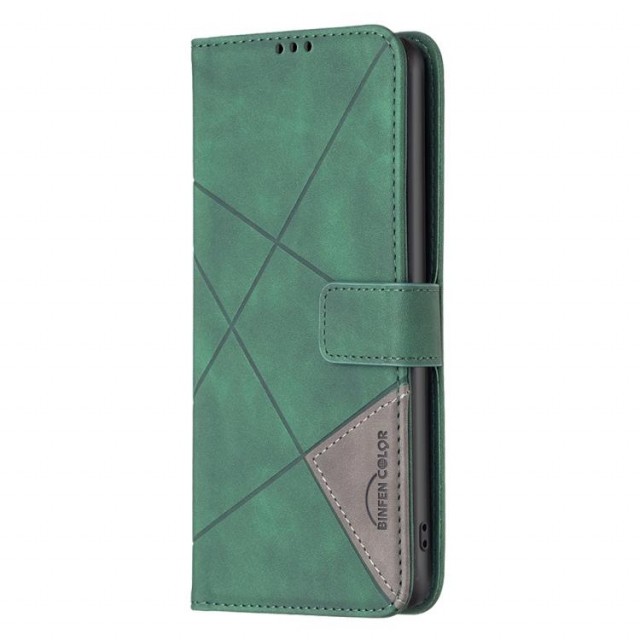 Binfen Lommebok deksel Stitching for Motorola Moto G15 grønn