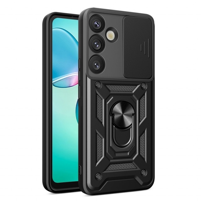 Tech-Protect TPU + PC Deksel med Ring Grep Samsung Galaxy S25+ Plus 5G svart
