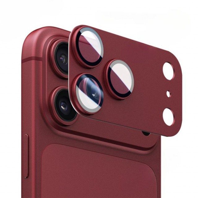 Kalebol kamerabeskyttelse Glass Metall til iPhone 18 Pro Max - Dark Cherry