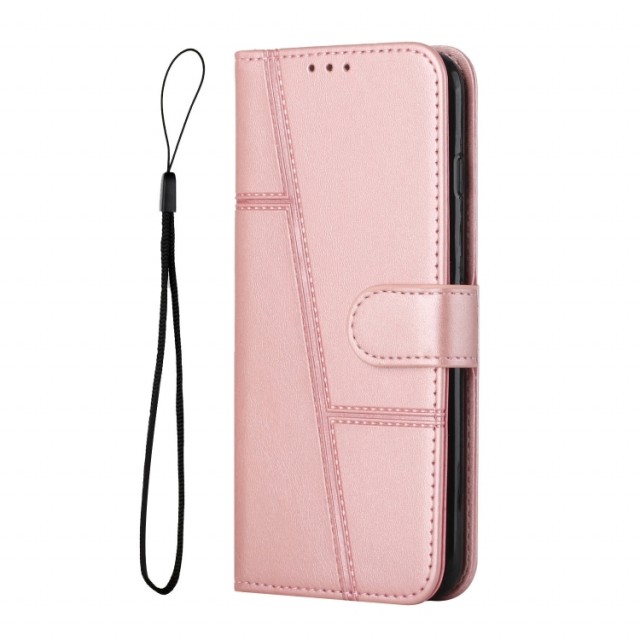 Lommebok deksel Stitching for Sony Xperia 10 VI Roségull