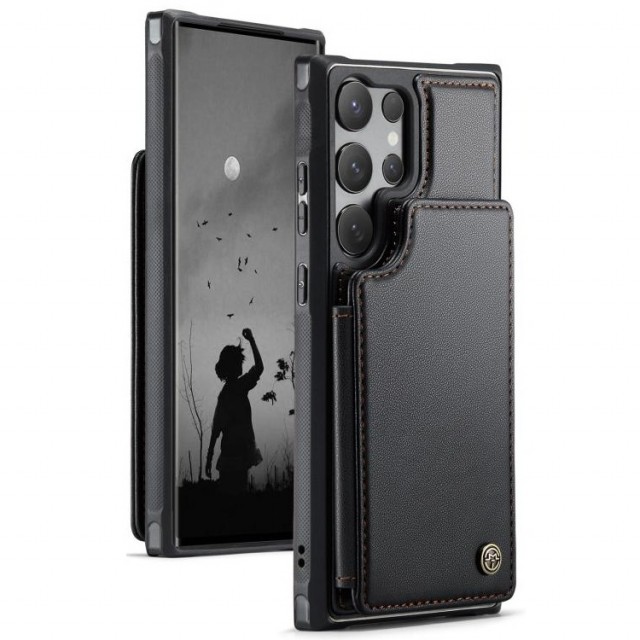 CaseMe Deksel med kortlomme Samsung Galaxy S25 Ultra 5G svart