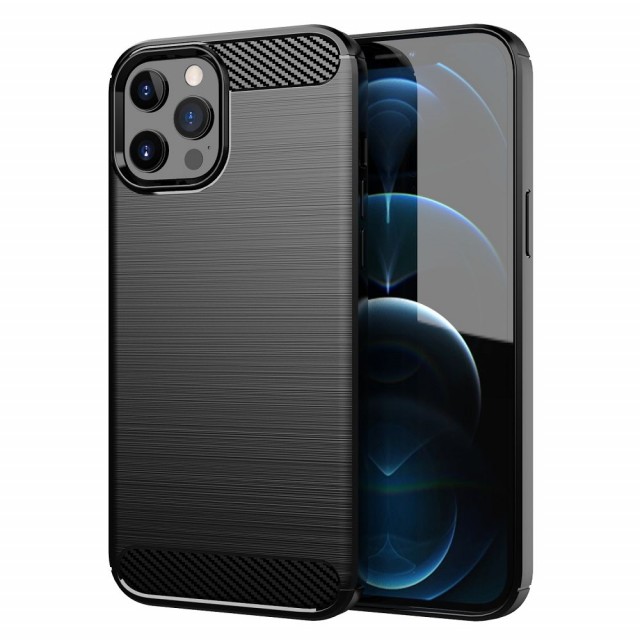 Tech-Flex TPU Deksel Carbon iPhone 12 Pro Max svart