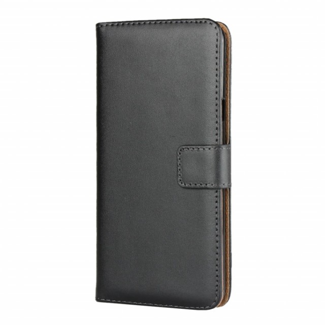 Lommebok deksel ekte Lær for LG V40 ThinQ svart