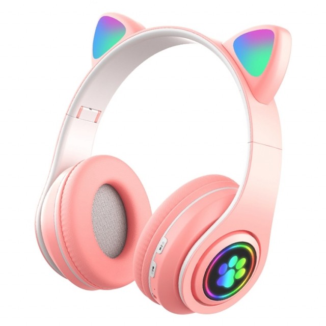 Bluetooth Cat Ear Barn Hodetelefoner - rosa