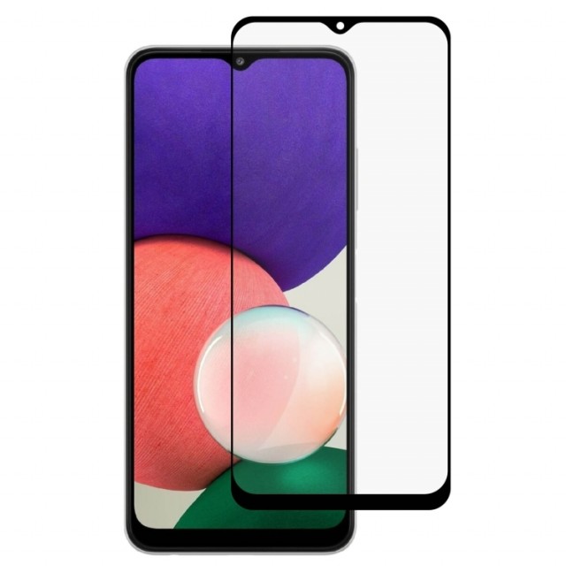 Herdet glass 3D skjermbeskytter Galaxy A22 5G svart kant