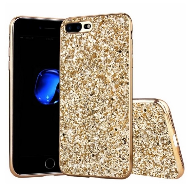 Fashion TPU Deksel Glitter Powder iPhone 7/8/SE (2020/2022) - Gull