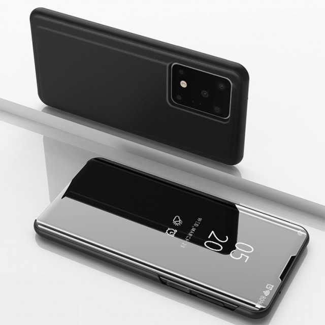 Lux Mirror View Flip deksel for Samsung Galaxy S20 Ultra 5G svart