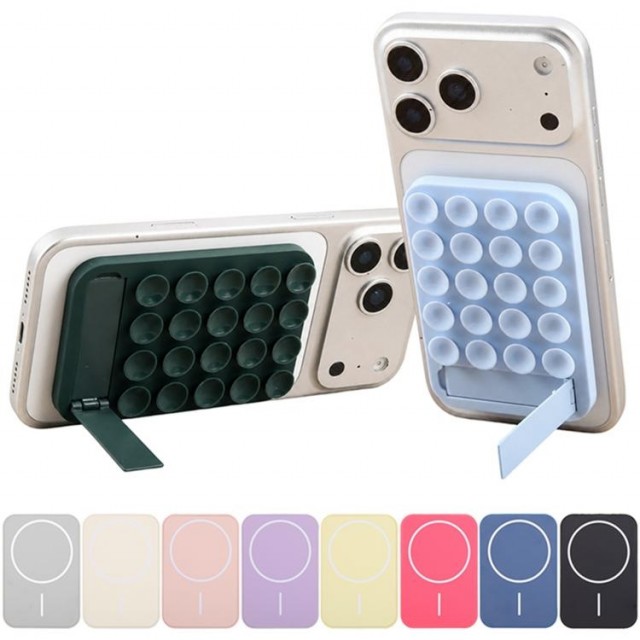 Mobilholder magnetisk med sugekopper og kickstand Flere farger