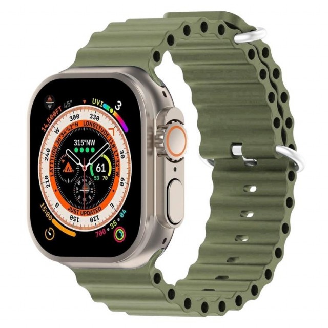 xDfind Ocean Silikon klokkereim Apple Watch 44/45/46/49mm - Mørk grønn