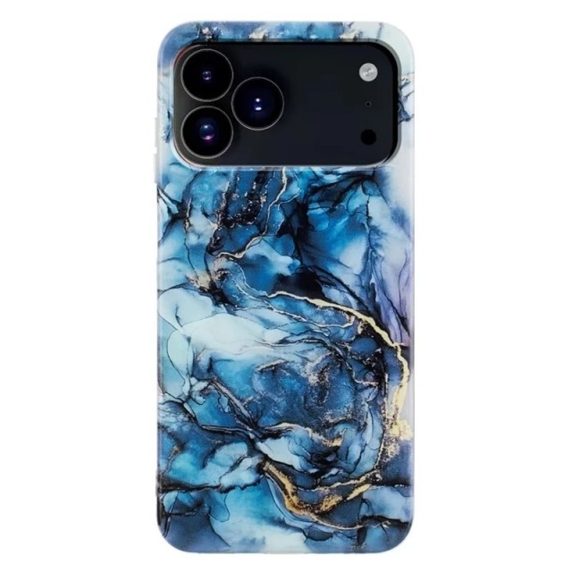 Fashion TPU Deksel for iPhone 17 Pro Max - blå Marmor