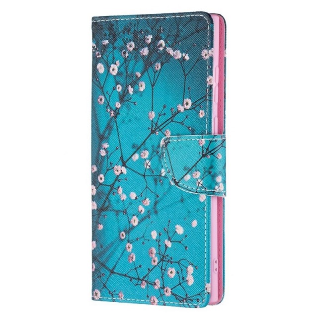 Lommebok deksel for Samsung Galaxy S22 Ultra 5G - Rosa blomster