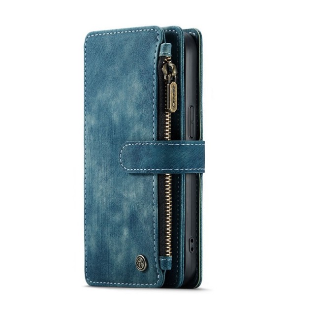 CaseMe retro Multifunksjonell Lommebok deksel iPhone 14 Pro blå