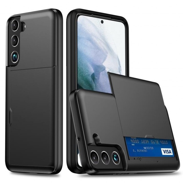 Hybrid TPU + PC Deksel plass til kort Samsung Galaxy S25+ plus 5G svart