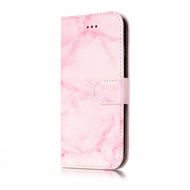 Lommebok deksel for iPhone 7/8/SE (2020) rosa marmor