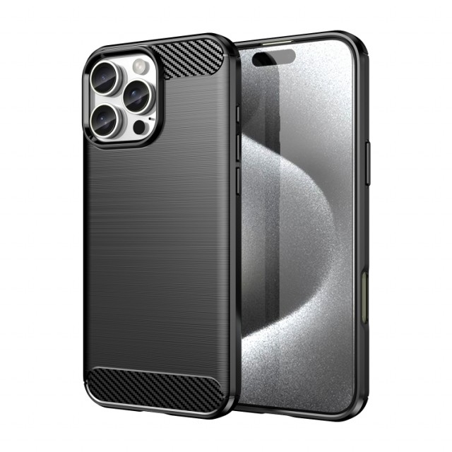 Tech-Flex TPU Deksel Carbon iPhone 16 Pro Max svart