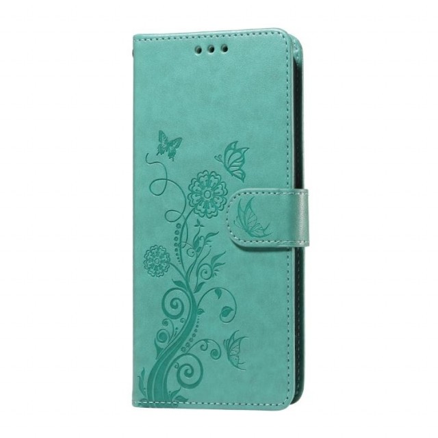 Lommebok deksel for Samsung Galaxy S27 5G - Blomster grønn