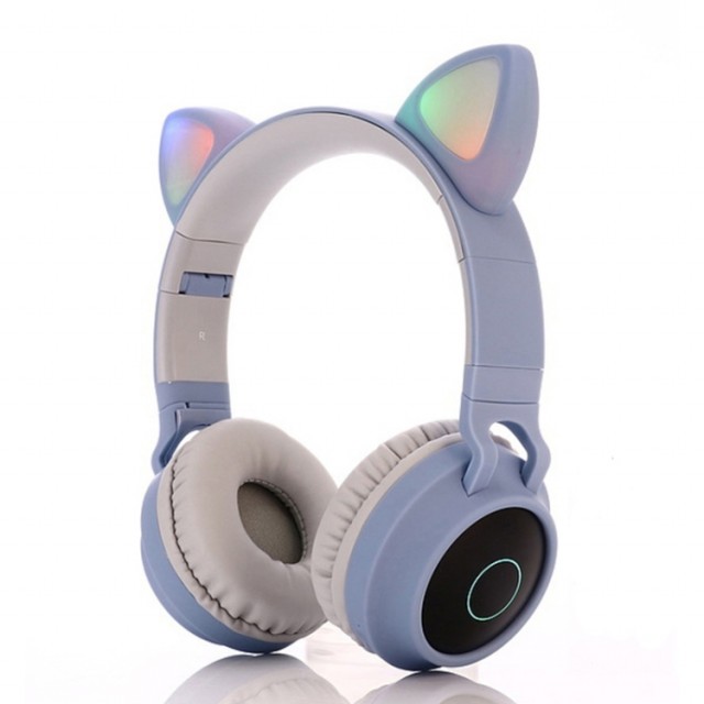 Bluetooth Cat Ear Barn Hodetelefoner - Blå