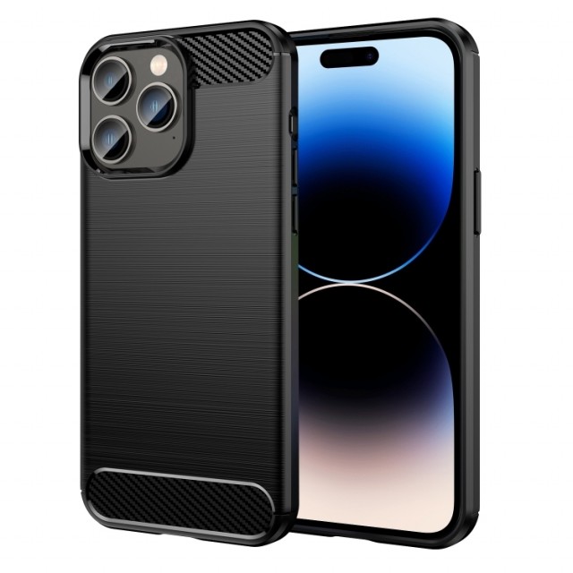 Tech-Flex TPU Deksel Carbon iPhone 14 Pro Max svart