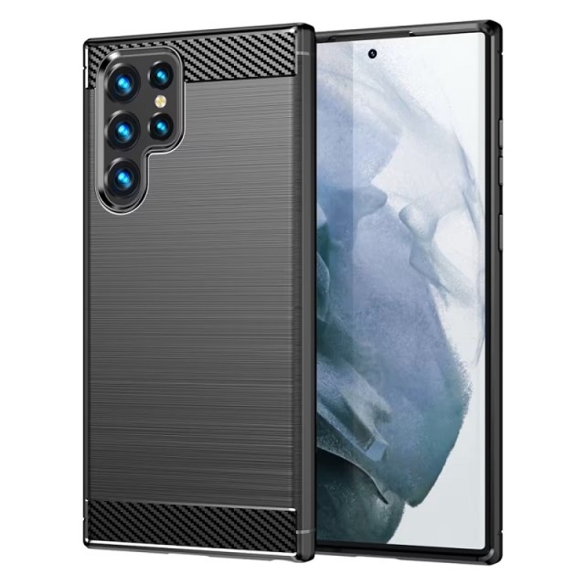 Tech-Flex TPU Deksel Carbon for Samsung Galaxy S23 Ultra 5G svart